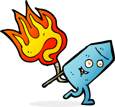 Bir insan tarafından çizilmiş komik bir havai fişek karakteri.