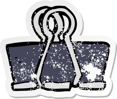 Bir insanın çizdiği karikatür ofis videosunun gerilimli retro yapıştırması.