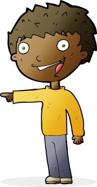 Bir insan tarafından çizilmiş mutlu çocuk çizgi filmi.