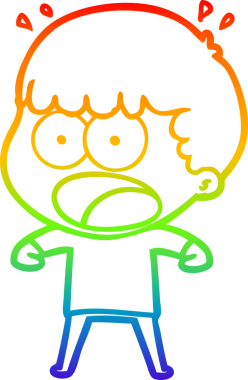 gökkuşağı gradyanı çizimi bir insan tarafından çizilmiş şok bir adam