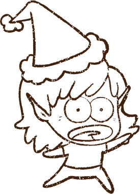 Noel Elf Kömürü Bir insan tarafından çizilmiş