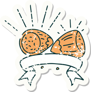 Bir insan tarafından çizilmiş eski bir dövme stili fındık yapıştırması.