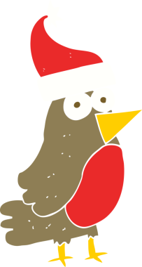 Bir insan tarafından çizilen Robin 'in düz renk çizimi