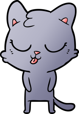 Bir insan tarafından çizilmiş çizgi film kedisi.