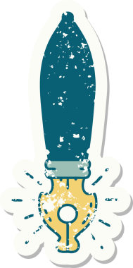 Bir insan tarafından çizilmiş eski dövme stili dolma kalem etiketi.