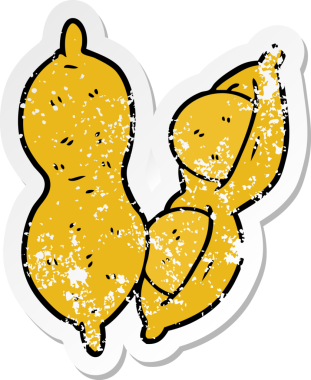 Bir insan tarafından çizilmiş karikatür çerezinin sıkıntılı çıkartması.