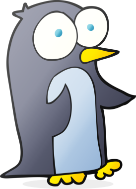 Bir insan tarafından çizilmiş serbest çizim penguen.