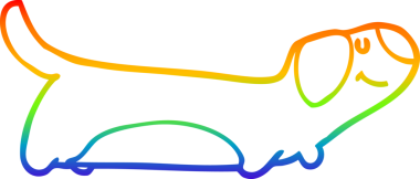 gökkuşağı gradyan çizimi bir insan tarafından çizilmiş bir çizgi köpek