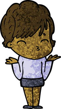 Bir insan tarafından çizilmiş bir çizgi film kadını.