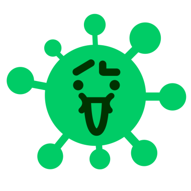 Bir insan tarafından çizilmiş kaş virüsü olan sevimli bir yüz.