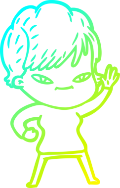 Bir insan tarafından çizilmiş mutlu bir karikatür çizimi.