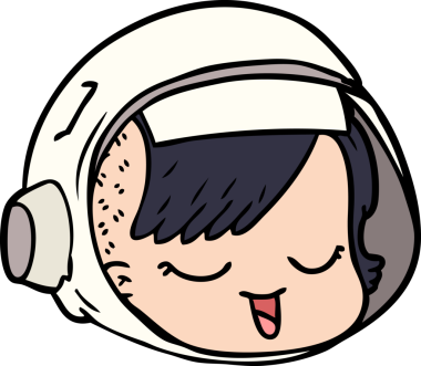 Bir insan tarafından çizilmiş astronot yüzü.