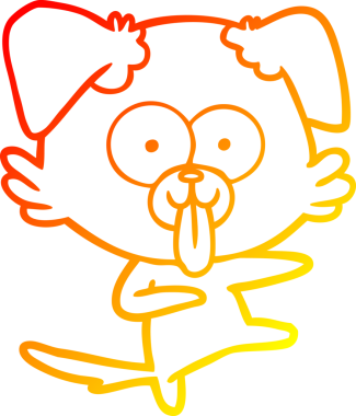 Bir insan tarafından çizilmiş dilli çizgi film köpeği çizimi.