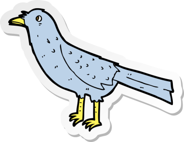 Bir insan tarafından çizilmiş bir karga çıkartması.