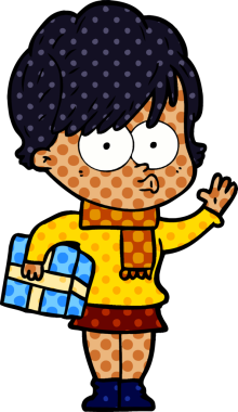 Bir insan tarafından çizilmiş karikatür kadın.