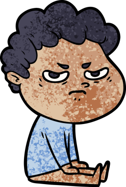 Bir insan tarafından çizilmiş kızgın bir adam.