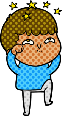 çizgi film bir insan tarafından çizilmiş hayret verici çocuk.