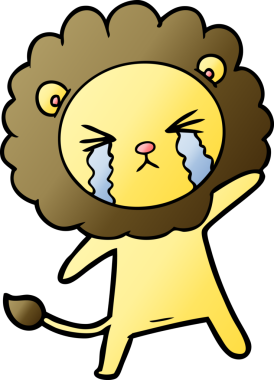 Bir insan tarafından çizilmiş ağlayan bir aslan.