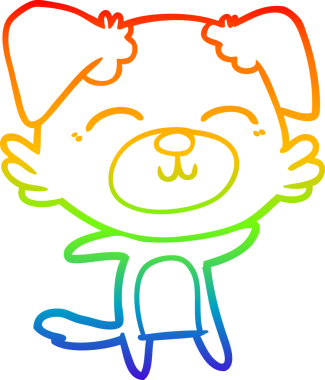 gökkuşağı gradyan çizimi bir insan tarafından çizilmiş bir çizgi köpek