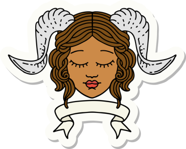 Bir insan tarafından çizilmiş parşömen pankartıyla bağlanmış karakter yüzü etiketi