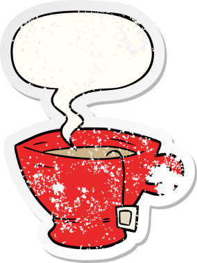 Bir insan tarafından çizilmiş, sıkıntılı, sıkıntılı, eski bir yapıştırma.