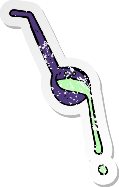 Bir insan tarafından çizilmiş karikatür kepçesinin geriletilmiş yapıştırması.