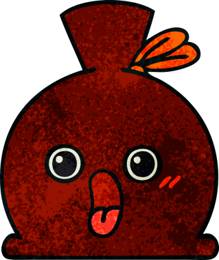 Bir insan tarafından çizilmiş eski grunge desenli bir çuval.