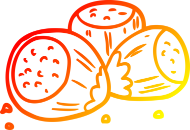 Bir insan tarafından çizilmiş fındık kabuğunun sıcak gradyanı.