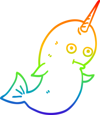 Bir insan tarafından çizilmiş beyaz deniz gergedanı çizimi.