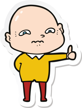 Bir insan tarafından çizilmiş gergin bir adamın çıkartması.