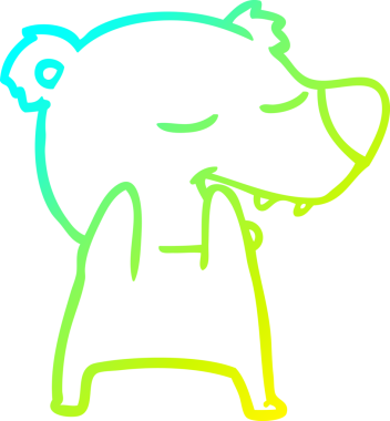 Bir insan tarafından çizilen çizgi film ayısının soğuk gradyan çizgisi.