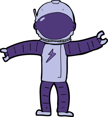 Bir insan tarafından çizilmiş bir astronot.