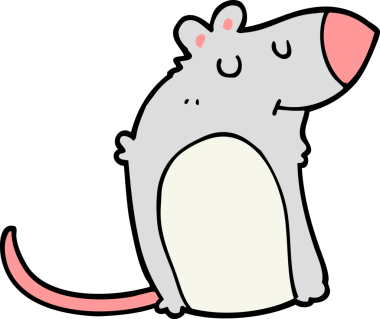 Bir insan tarafından çizilmiş şişman bir fare.