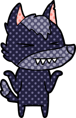 Bir insan tarafından çizilmiş kızgın kurt çizgi filmi.