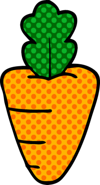 Bir insan tarafından çizilmiş sağlıklı havuç.