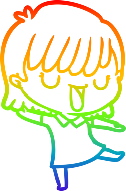 gökkuşağı gradyan çizimi bir insan tarafından çizilmiş bir karikatür kadın