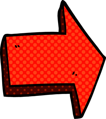 Bir insan tarafından çizilmiş karalama işaretli ok