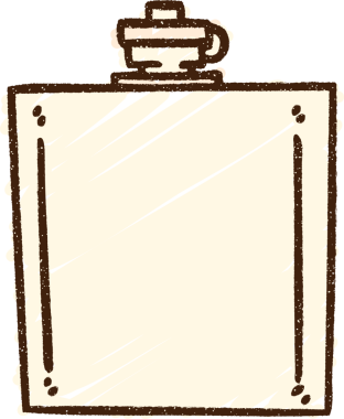 Bir insan tarafından çizilmiş Hip Flask Tebeşiri