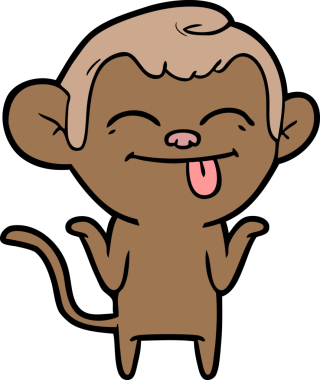 Bir insan tarafından çizilmiş komik çizgi maymun.