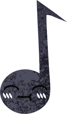 Bir insan tarafından çizilmiş bir notanın retro çizim tarzı karikatürü