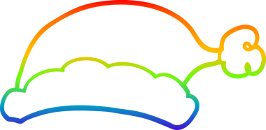 gökkuşağı gradyan çizimi bir insan tarafından çizilmiş bir çizgi noel şapkası