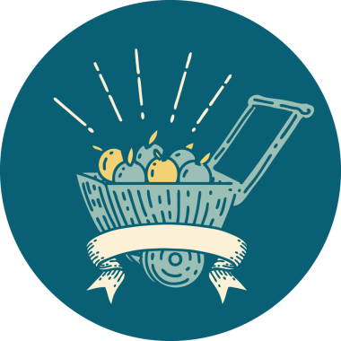 Bir insan tarafından çizilmiş elma dövmelerinin simgesi.