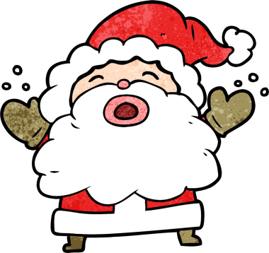 Çizgi film Noel Baba bir insan tarafından çizilmiş hayal kırıklığıyla bağırıyor.