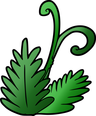 Bir insan tarafından çizilmiş çizgi film yaprağı.