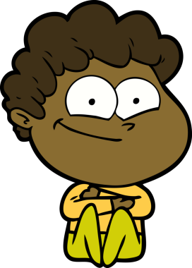 Bir insan tarafından çizilmiş mutlu bir adam.