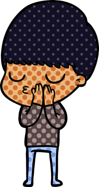 Bir insan tarafından çizilmiş sakin çocuk çizgi filmi.