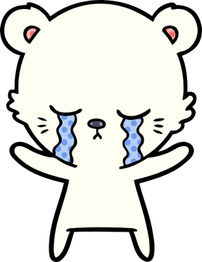 Ağlayan kutup ayısı bir insan tarafından çizilmiş.