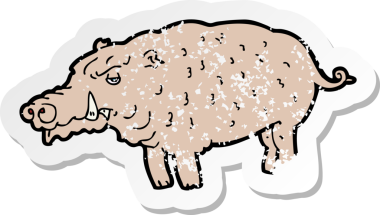 Bir insan tarafından çizilmiş bir çizgi filmin gerilimli etiketi.