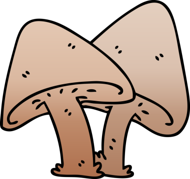 bir insan tarafından çizilmiş gölgelenmiş tuhaf mantarlar.