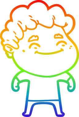 Bir insan tarafından çizilmiş gökkuşağı gradyan çizgi çizimi.